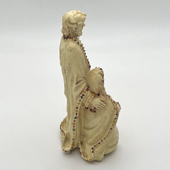 Vintage Holy Family Figurine Nativity Scene Catholic Christian Mary Jesus Creme - Picture 5 of 11